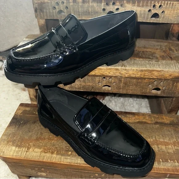 NEW Franco Sarto Quinnley Women's Black Patent Loafers Sz 9 - Picture 5 of 13